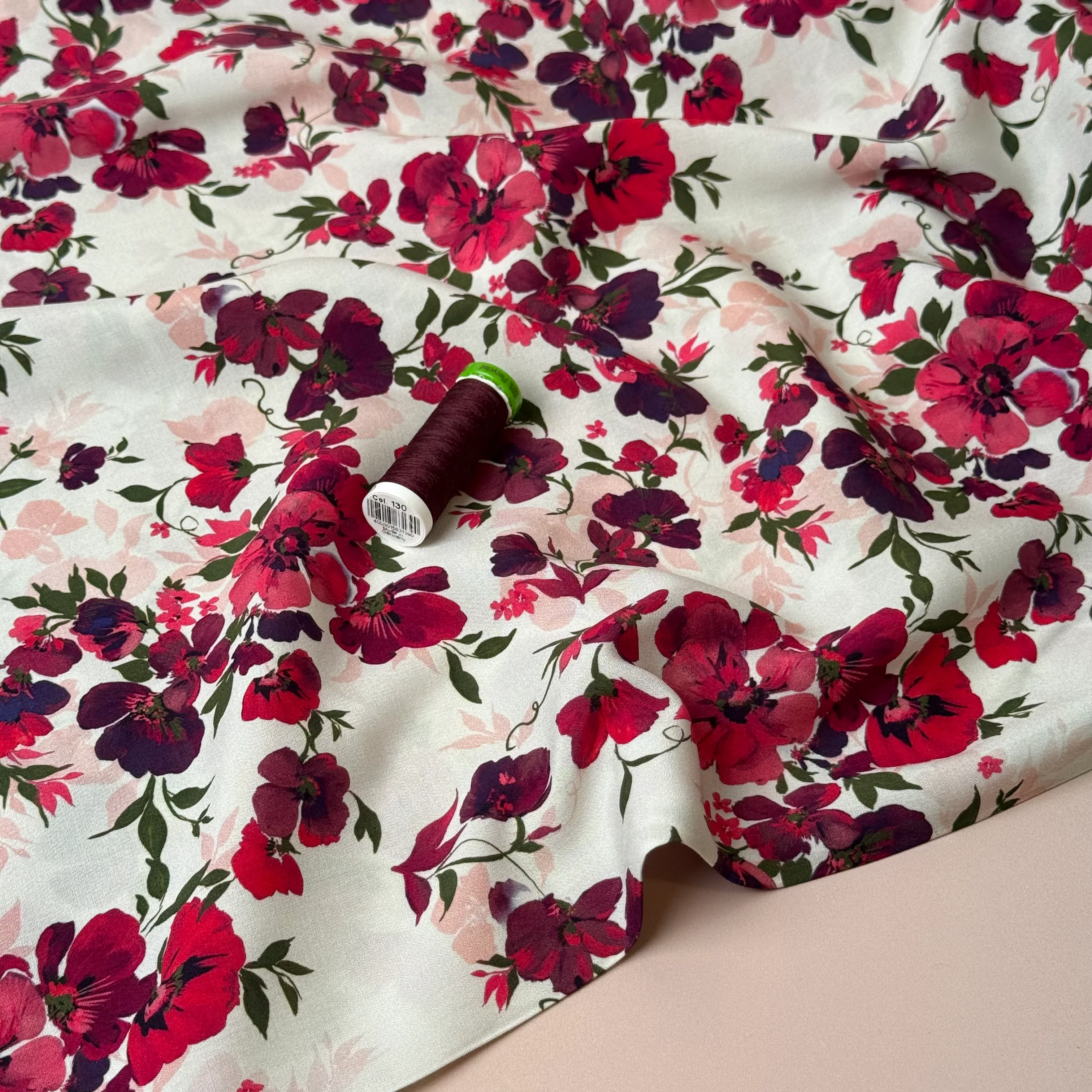 Rosehip Garden LENZING™ ECOVERO™ Viscose Fabric