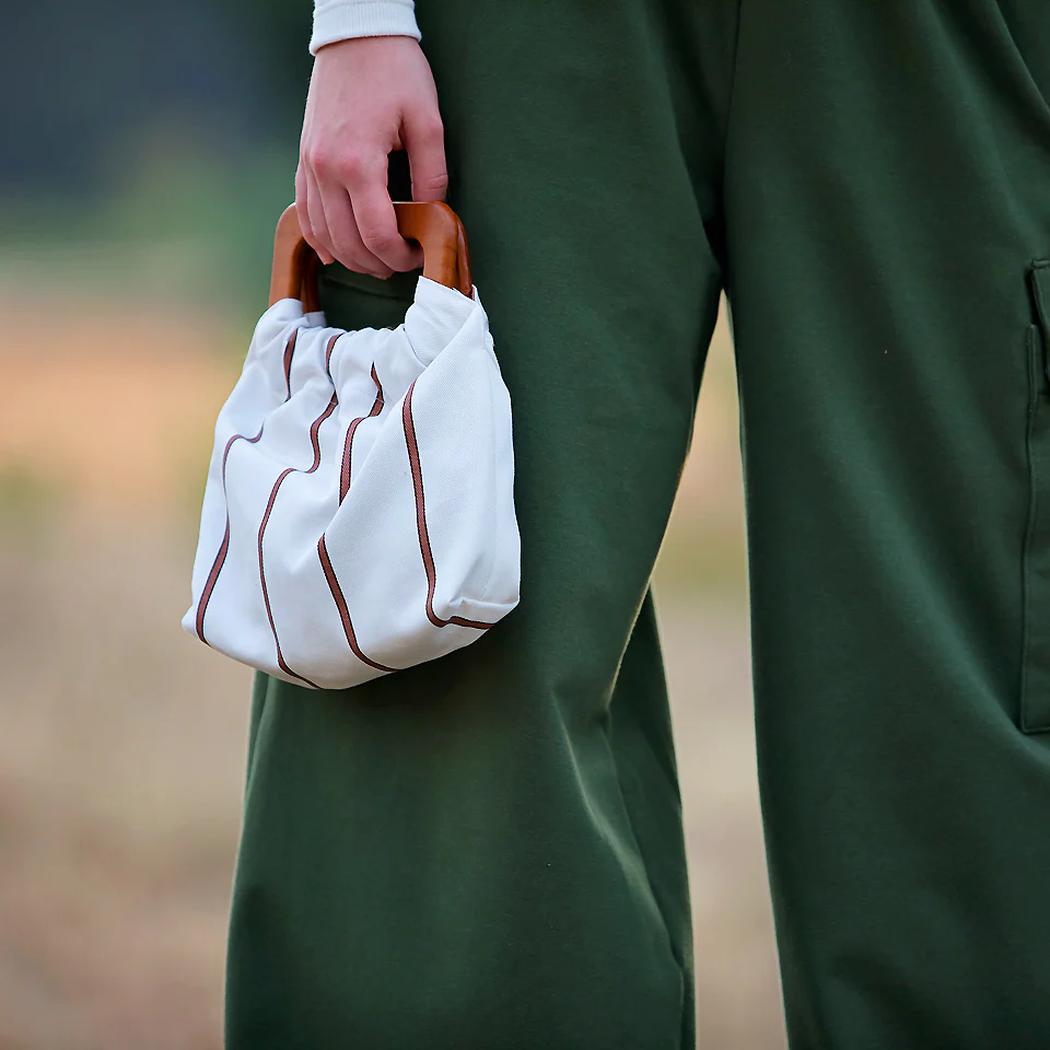 See You At Six - Verticals NMN Grayed White Cotton Canvas Gabardine Twill - Image 8