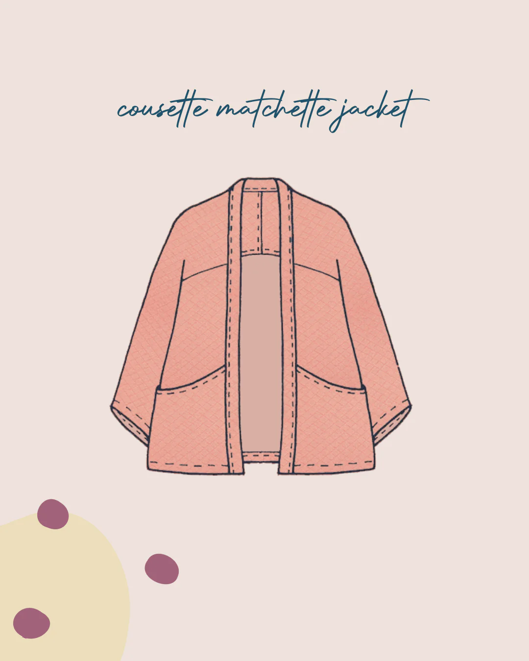 Sewing Kit - Cousette Matchette Cardigan in Diamond Quilted Jersey (multiple colours) - Image 4