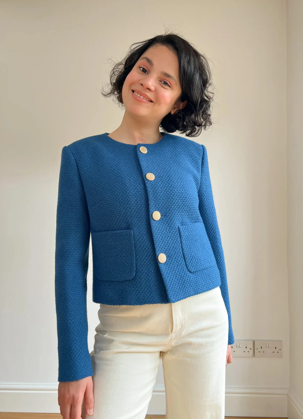 Sewing Kit - Dulce Skirt & Freddie Jacket in Teal Wool Boucle Tweed - Image 25