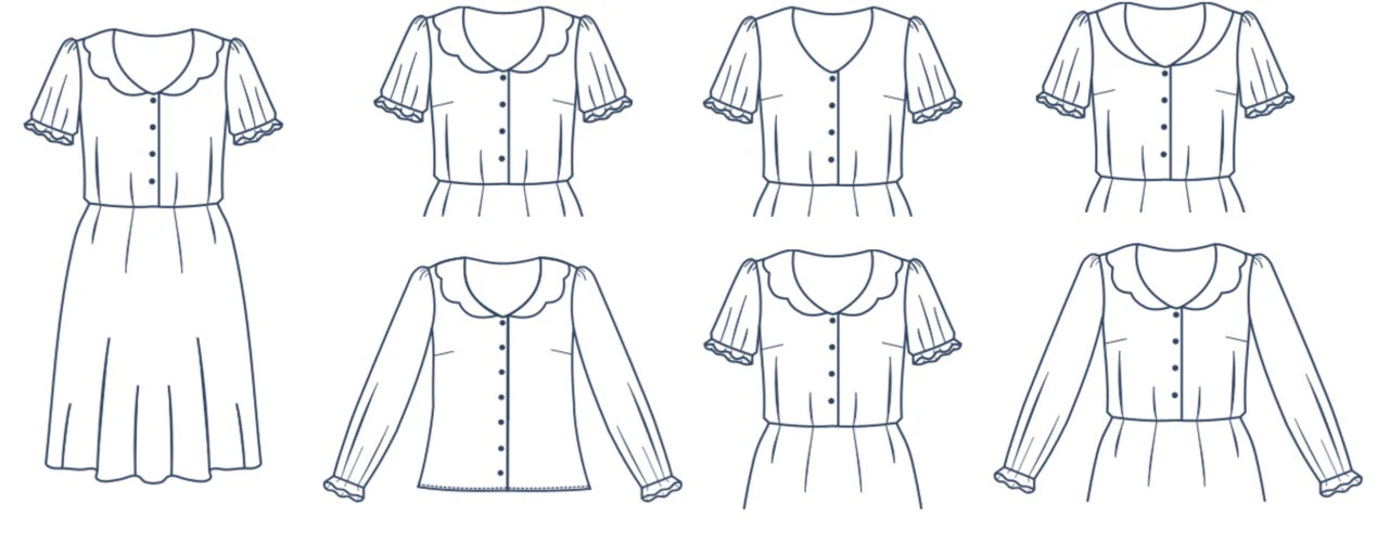 Sewing Kit - Lise Tailor Comete Dress & Blouse in Midnight Blooms - Image 4