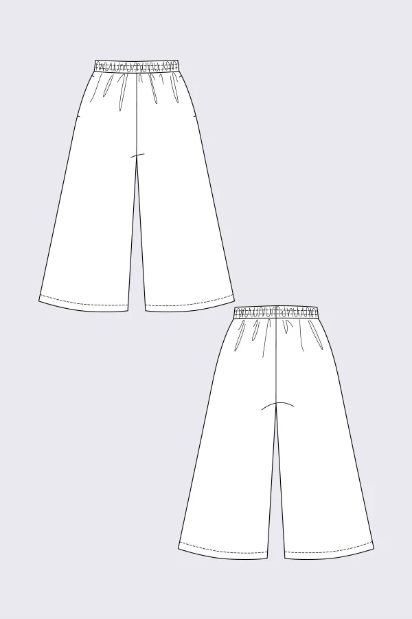 Sewing Kit - Named Ninni Culottes in Serene Khaki Sandwashed Viscose - Image 9