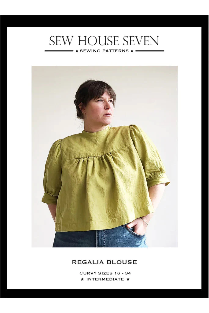 Sewing Kit - Regalia Blouse in Foliage Dark Navy Viscose - Image 23