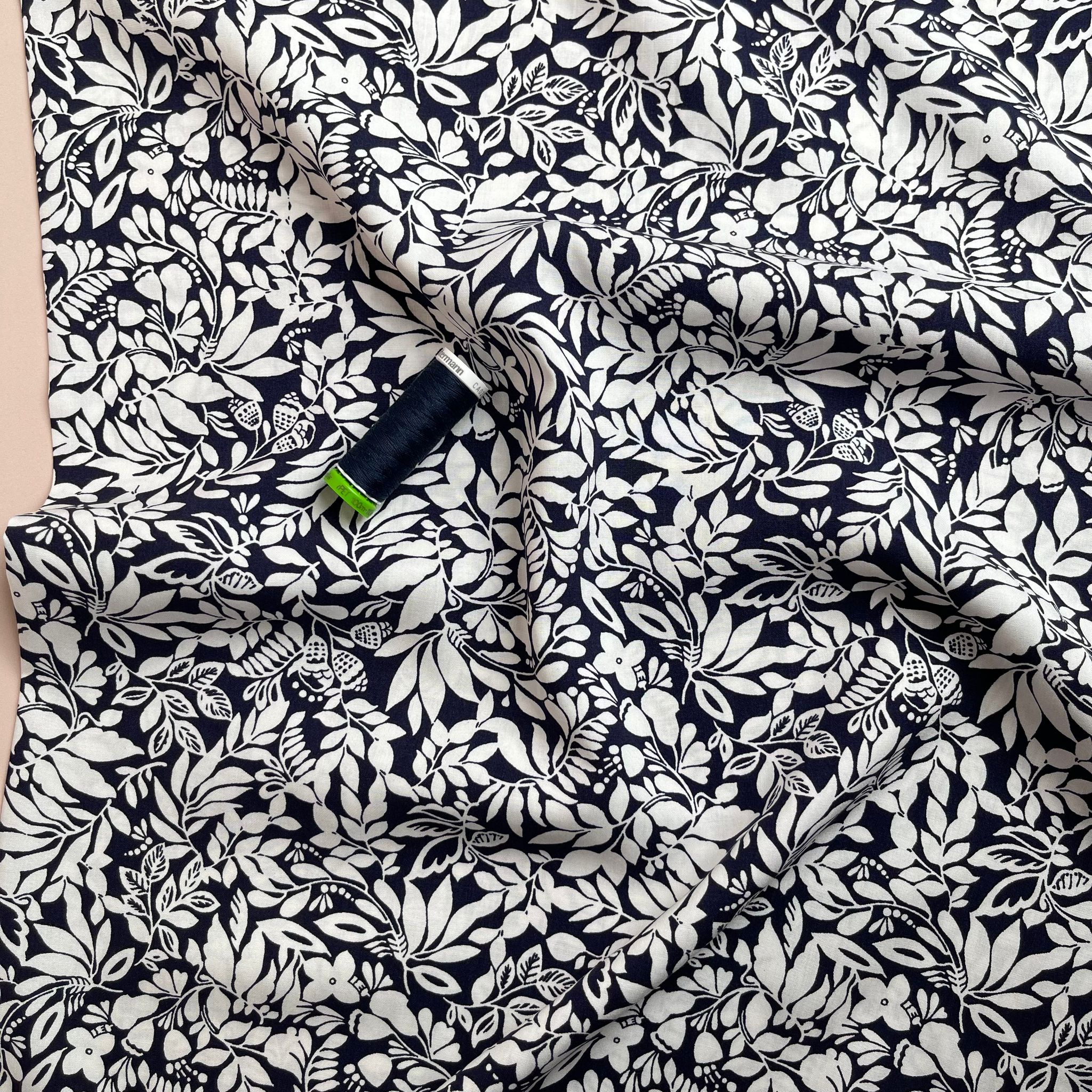 Sewing Kit - Regalia Blouse in Foliage Dark Navy Viscose - Image 7