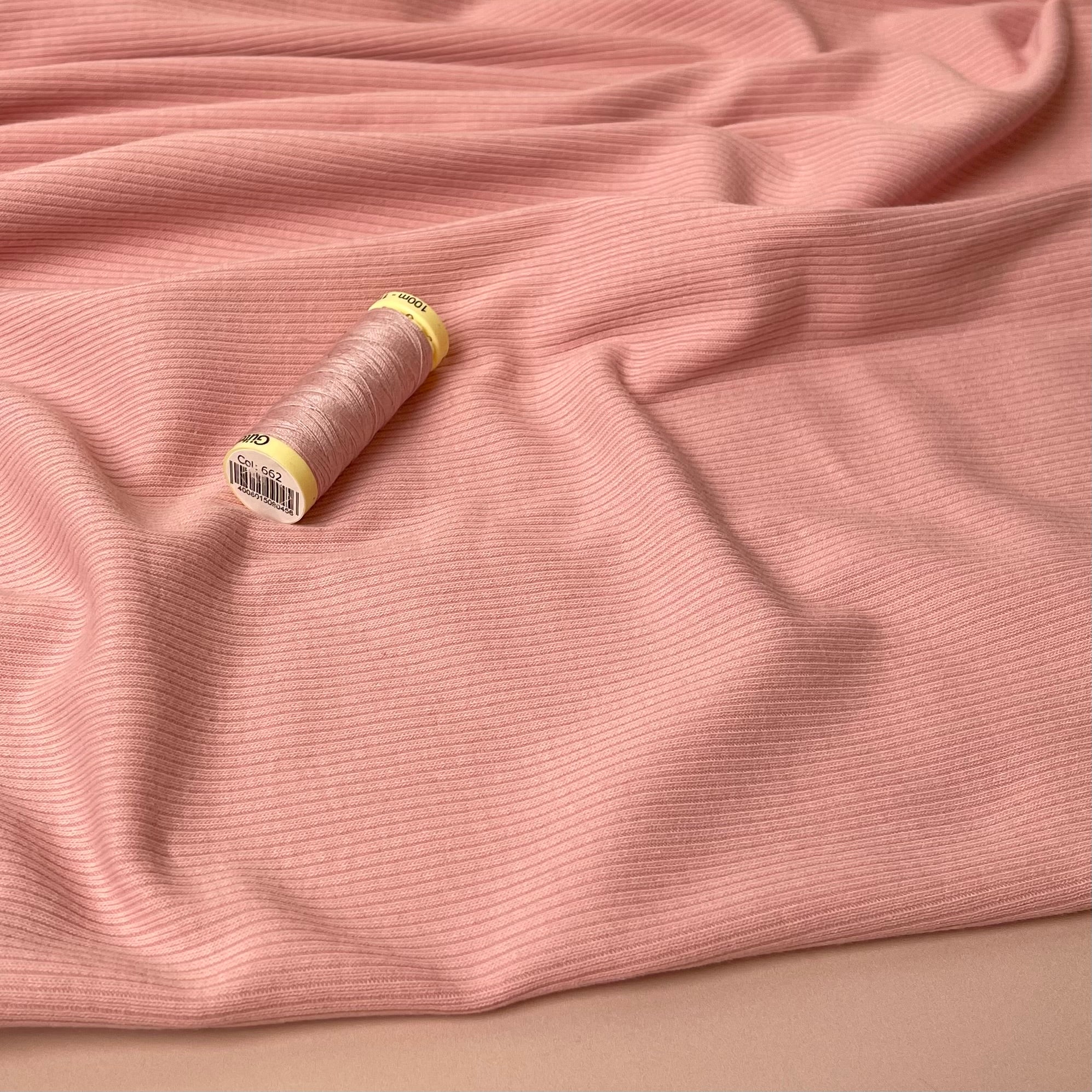 Cosy Cotton Ribbed Jersey - Blossom Pink - Image 3