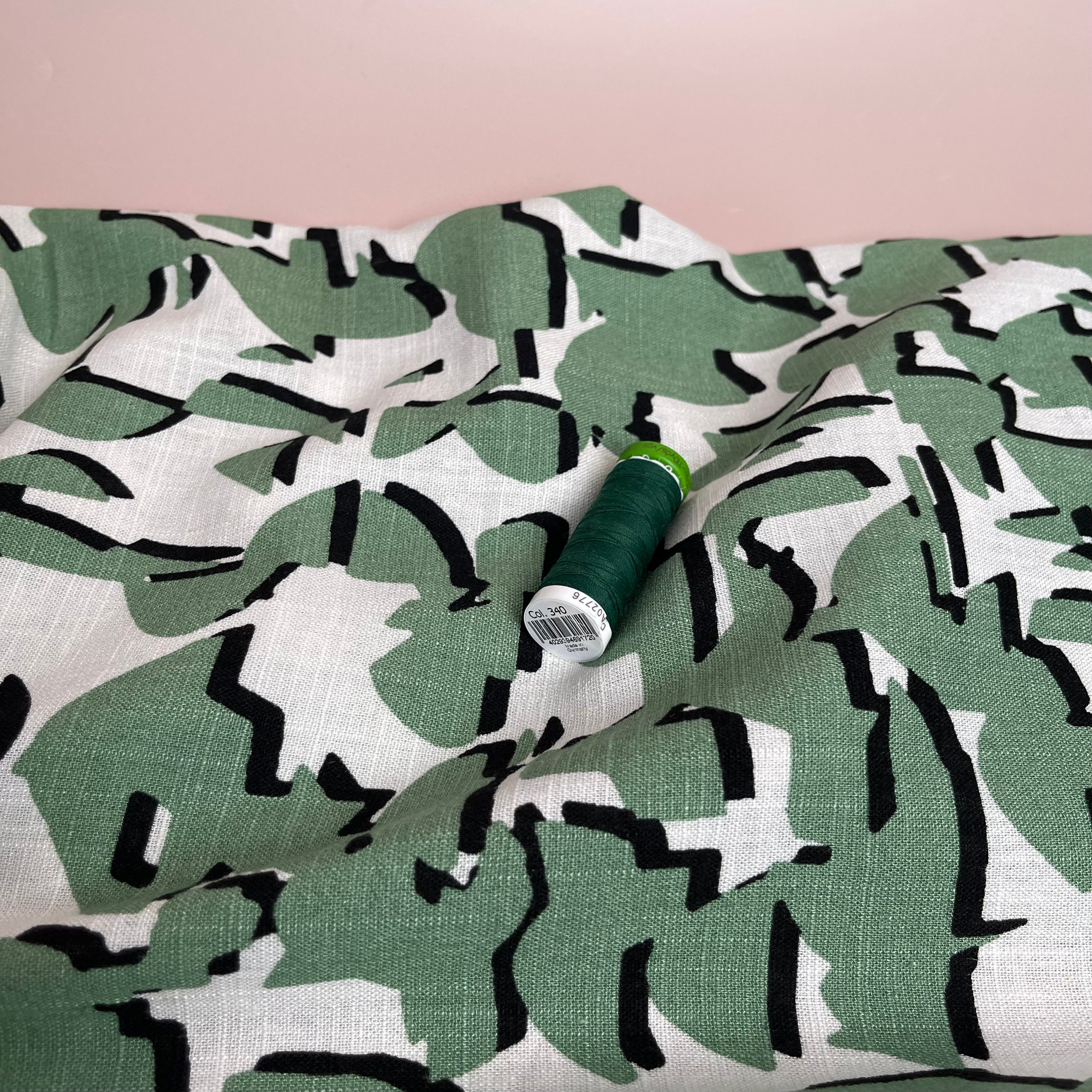 Shapes Green Linen Viscose Blend Fabric - Image 3