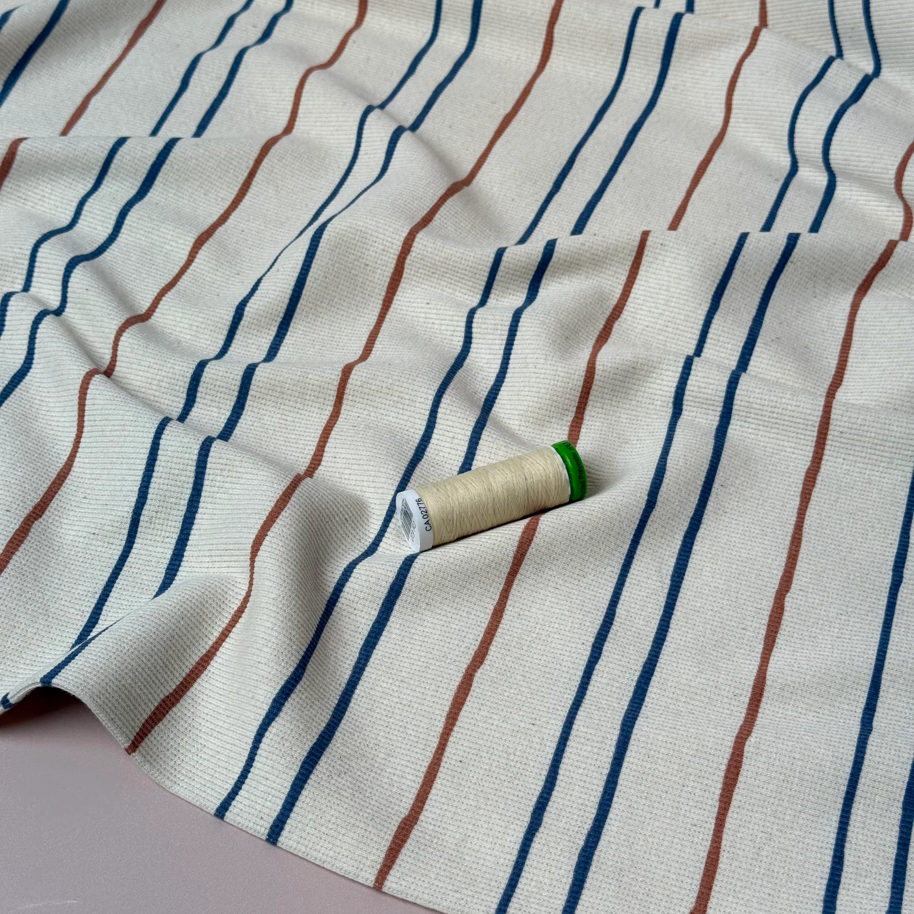 Stripes Natural Organic Cotton Ribbed Jersey