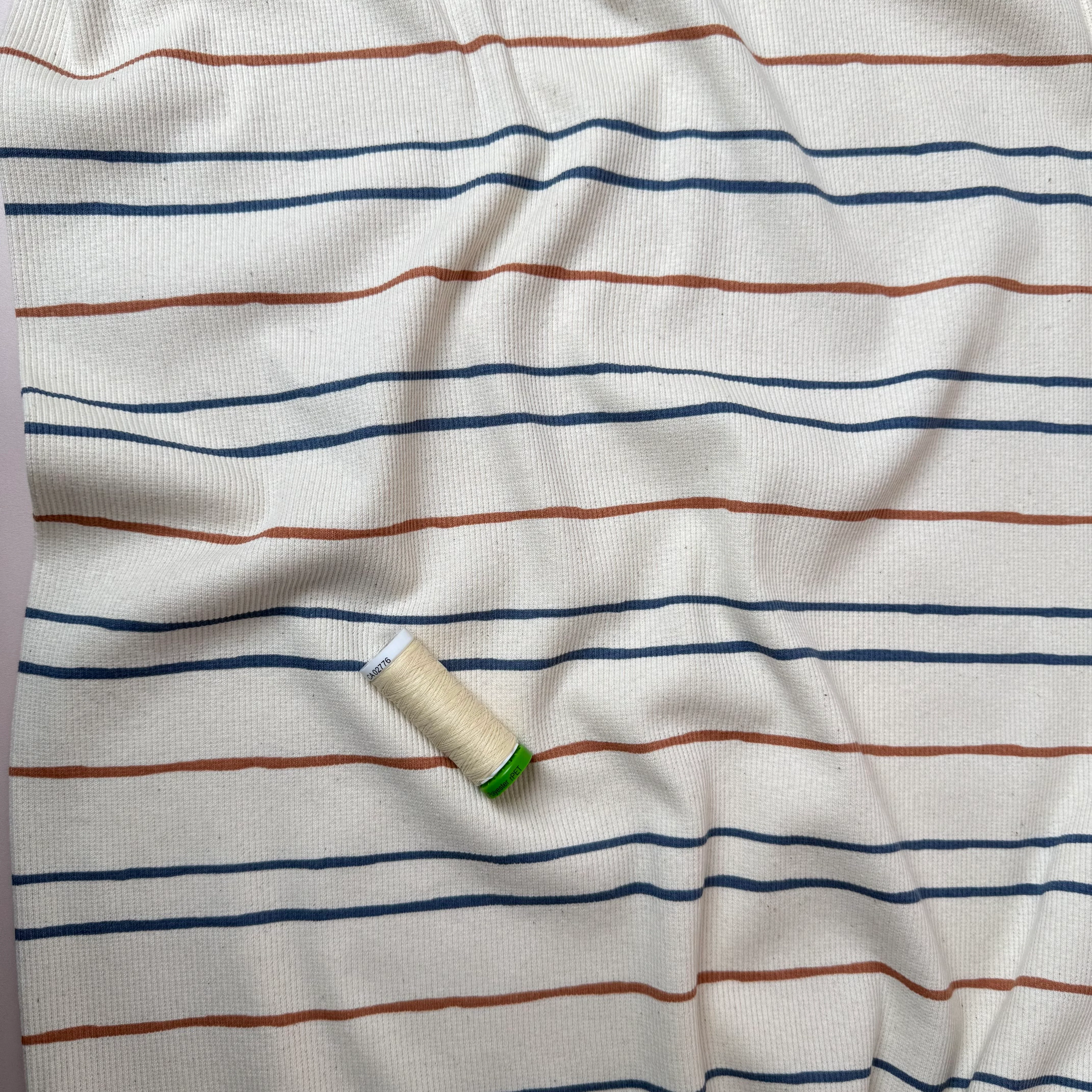Stripes Natural Organic Cotton Ribbed Jersey - Image 2
