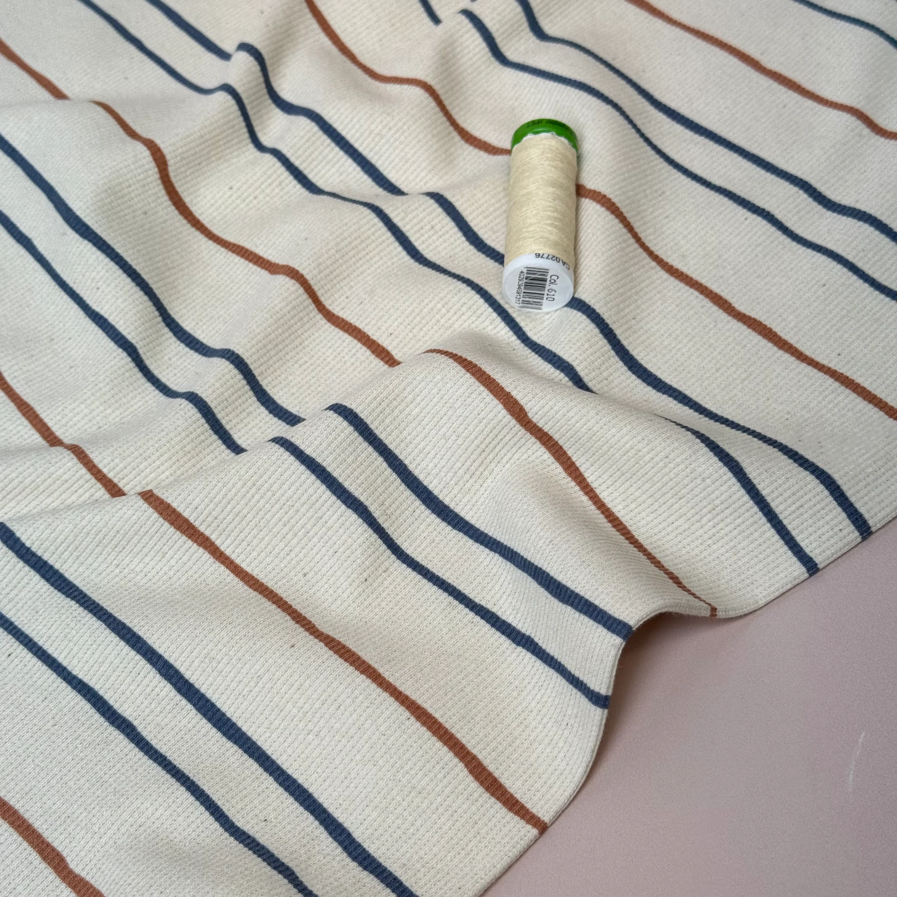 Stripes Natural Organic Cotton Ribbed Jersey - Image 4