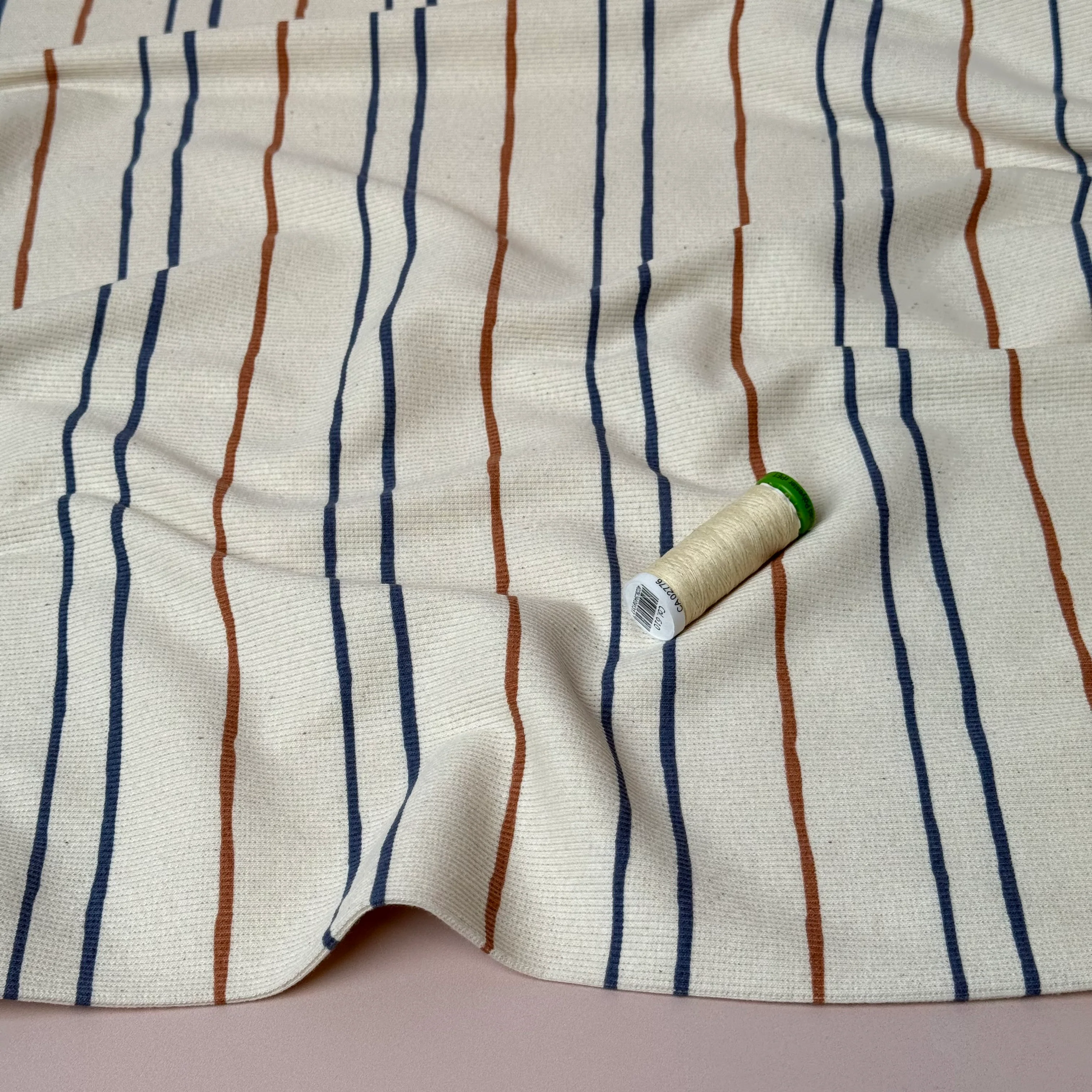 Stripes Natural Organic Cotton Ribbed Jersey - Image 5