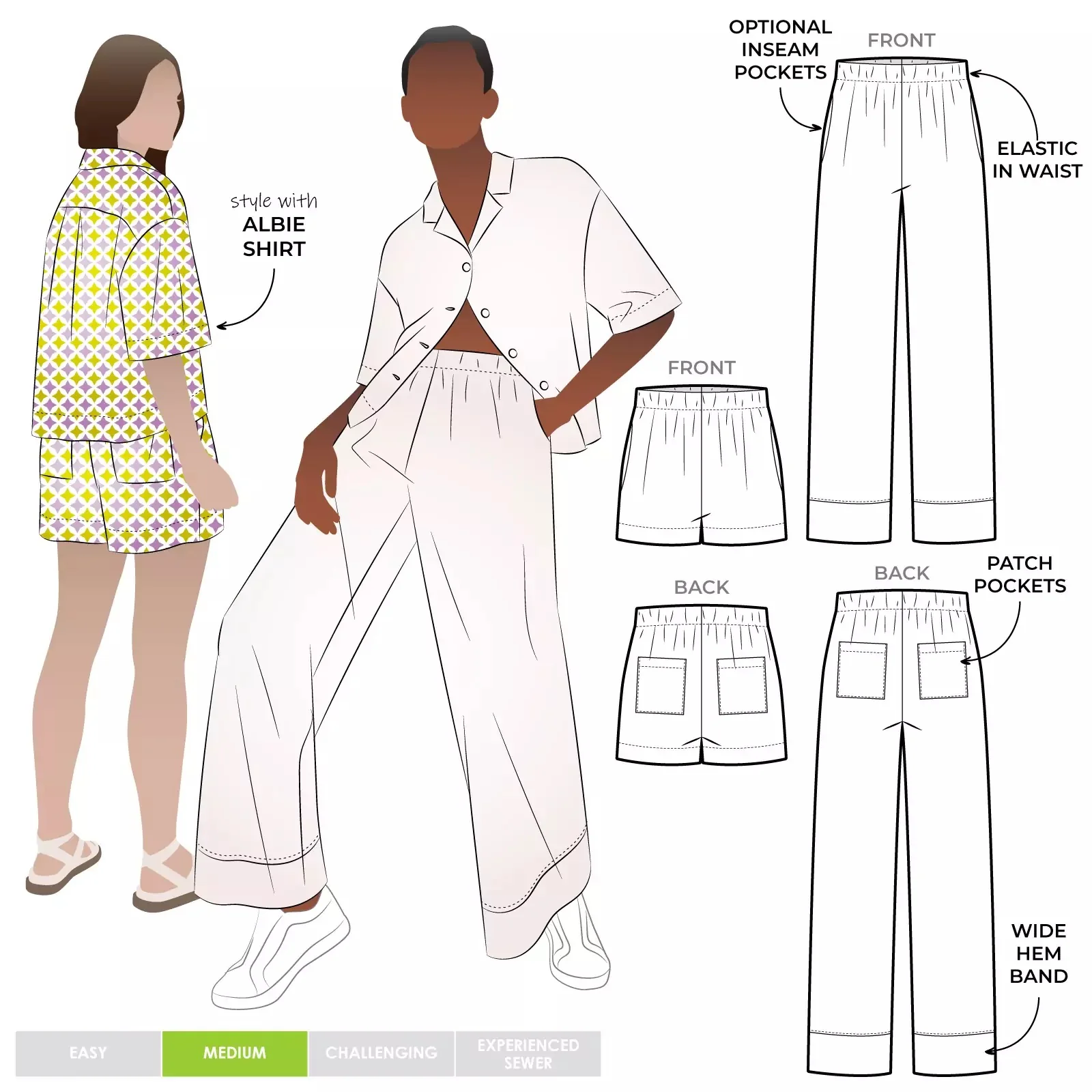 Style ARC - Albie Woven Pant and Short (Sizes 4 - 16) Sewing Pattern - Image 3