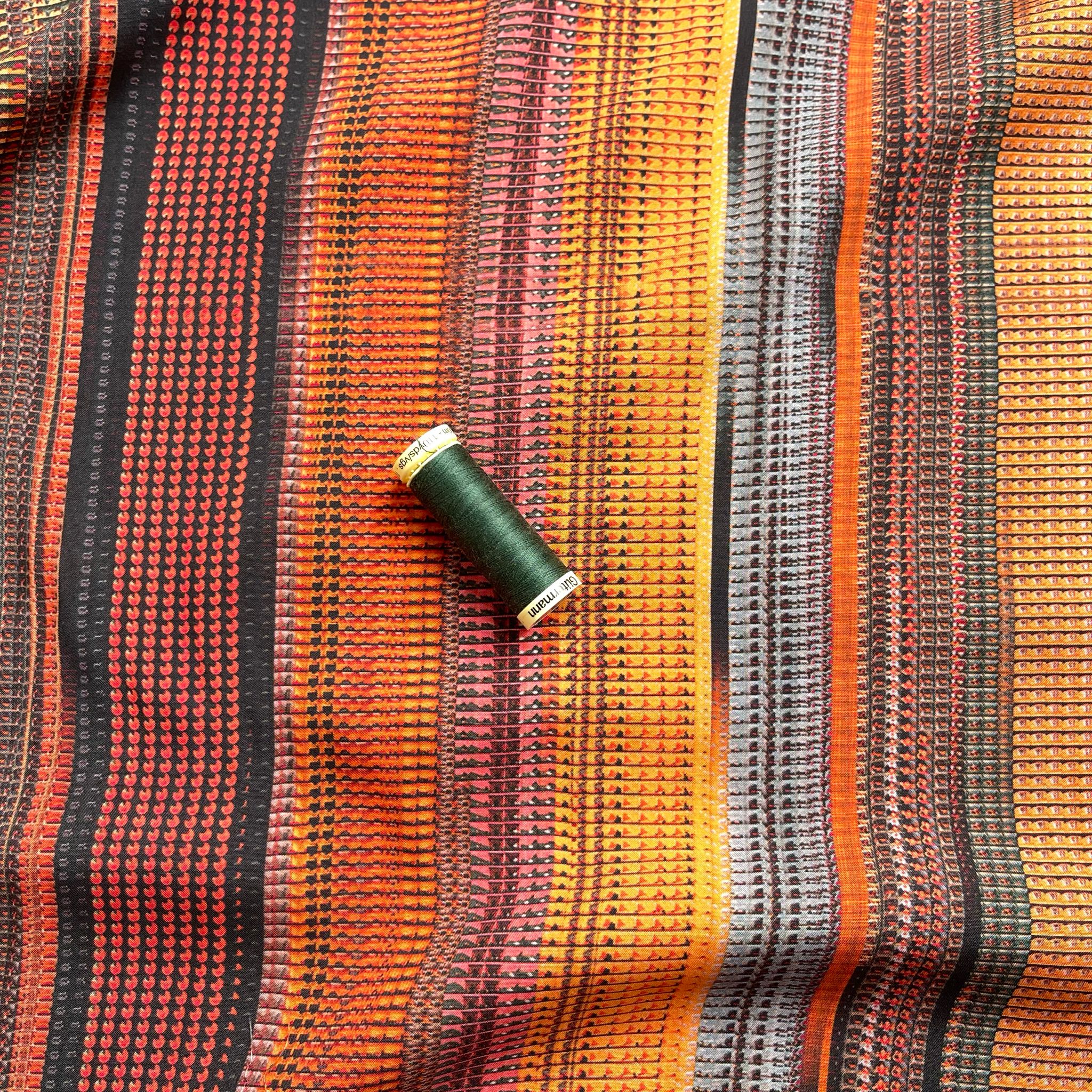 REMNANT 1.42 Metres - Sunset Stripes Viscose Fabric - Image 2