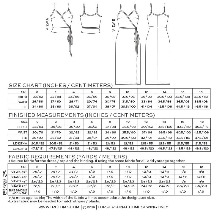 True / Bias - CALVIN Wrap Dress & Top Sewing Pattern - Image 5