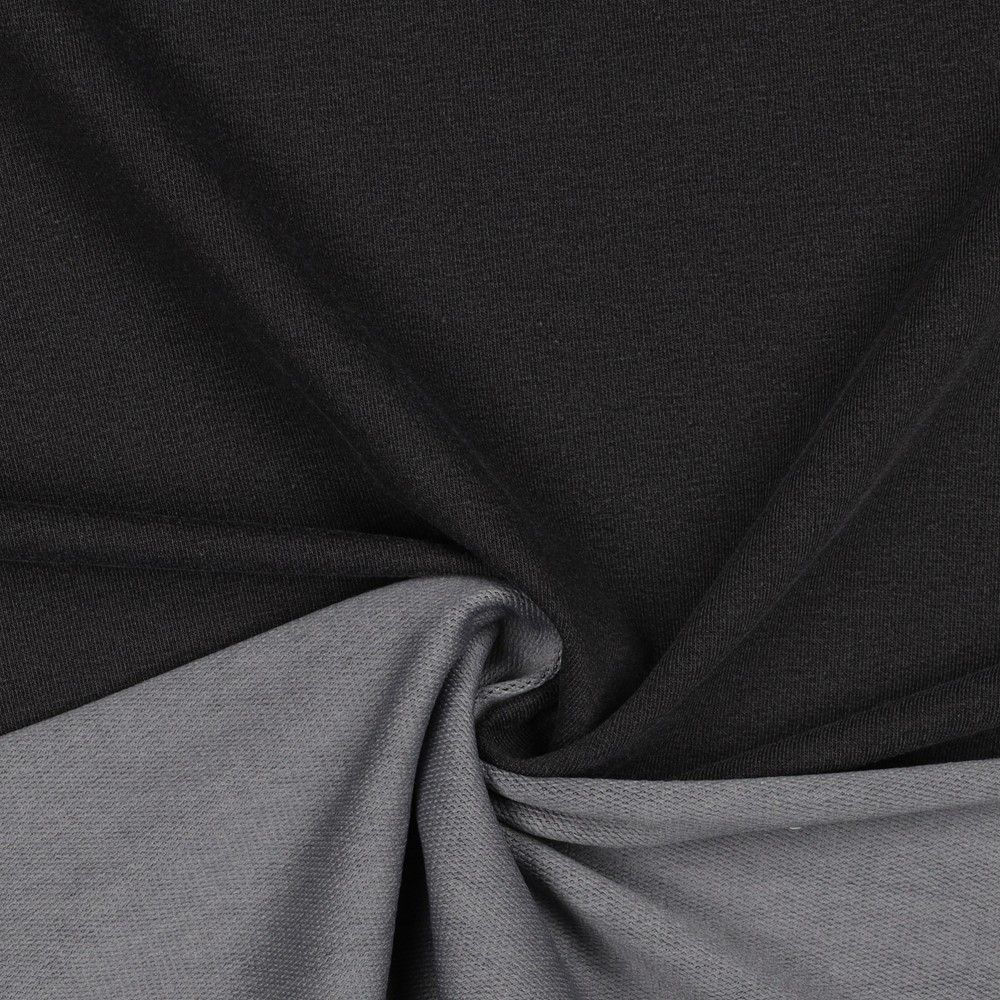 REMNANT 0.4 Metre - Vintage Dark Grey French Terry Fabric