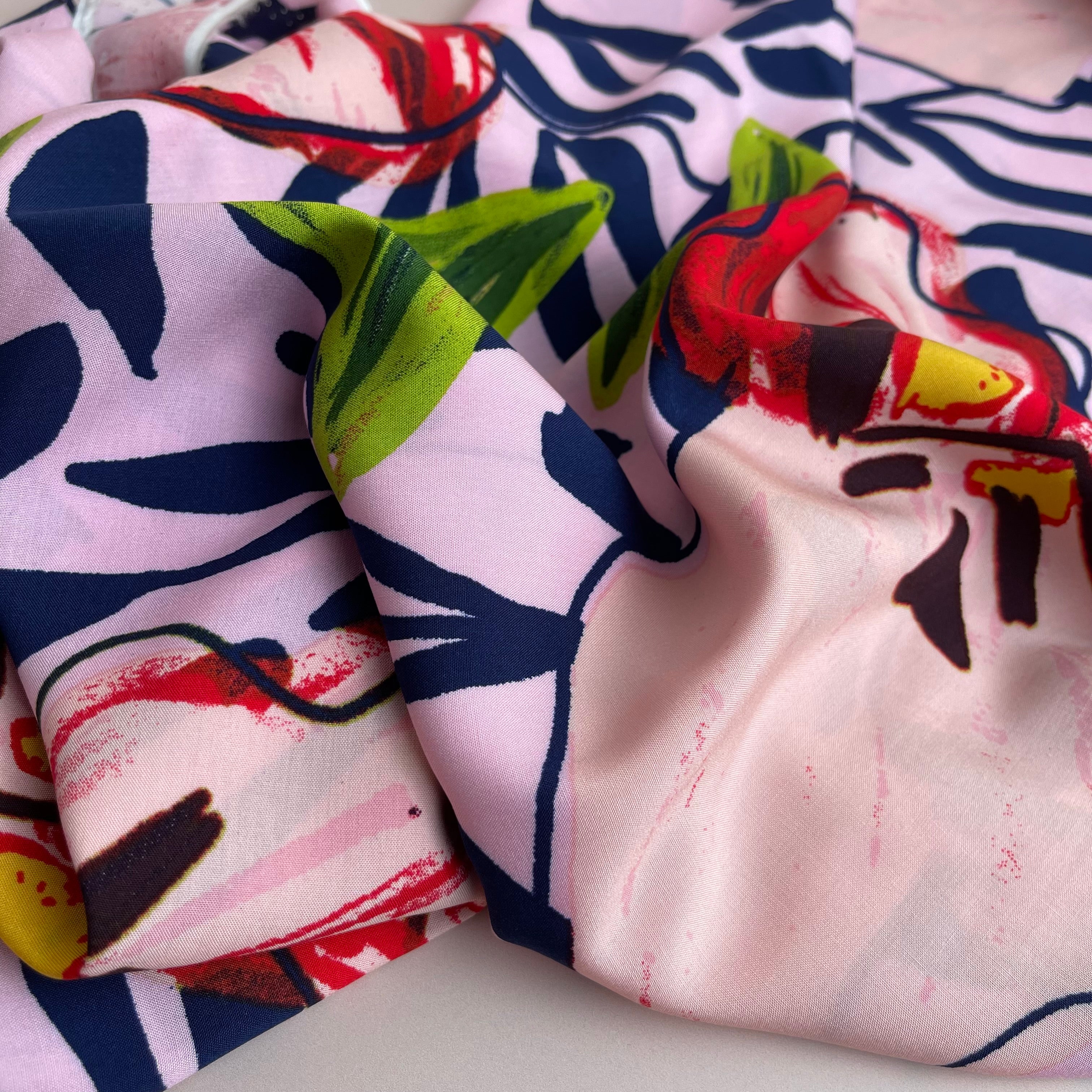 Viola Candy Pink Viscose Poplin Fabric - Image 11