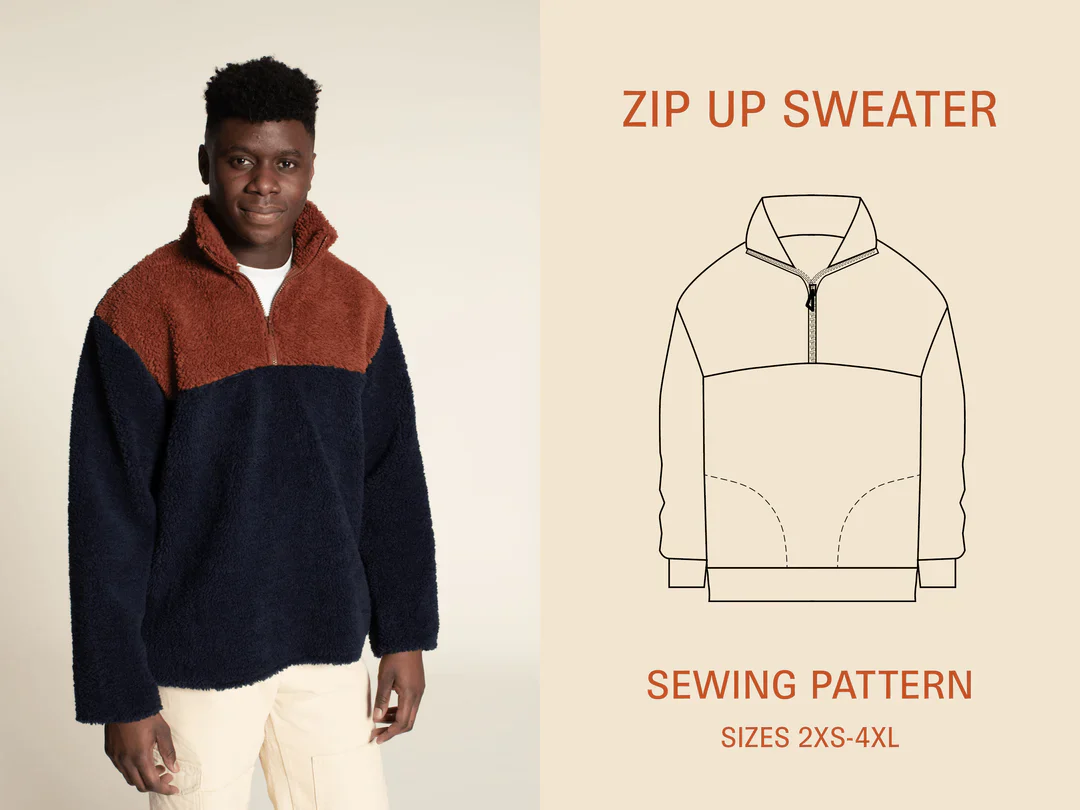 Wardrobe by Me - Zip-Up Sweater - Mens Sewing Pattern - Image 2
