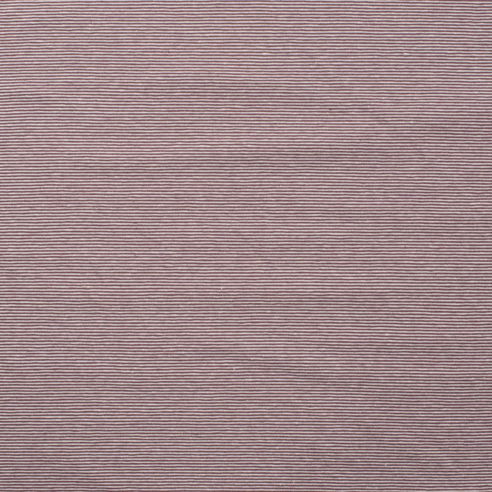 Yarn Dyed Mauve Fine Stripe Cotton Jersey Fabric - Image 4